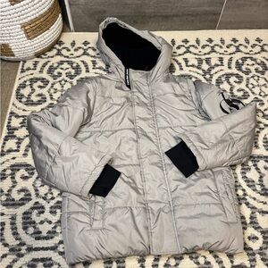 Calvin Klein Jeans Silver Puffer Jacket for Kids